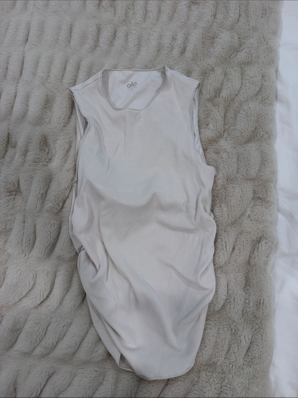 ALO Yoga Ribbed Sleeveless Tank Top - Cream